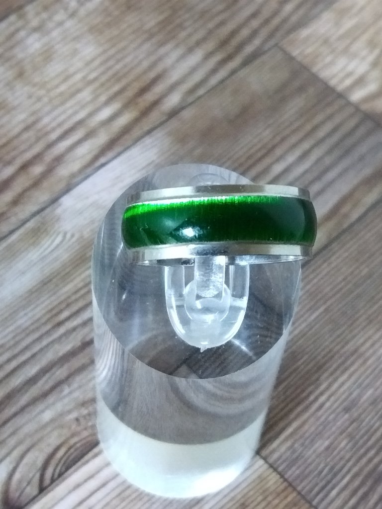 New Green Halo - 8 Mm Silver Stainless Steel Band - Unisex